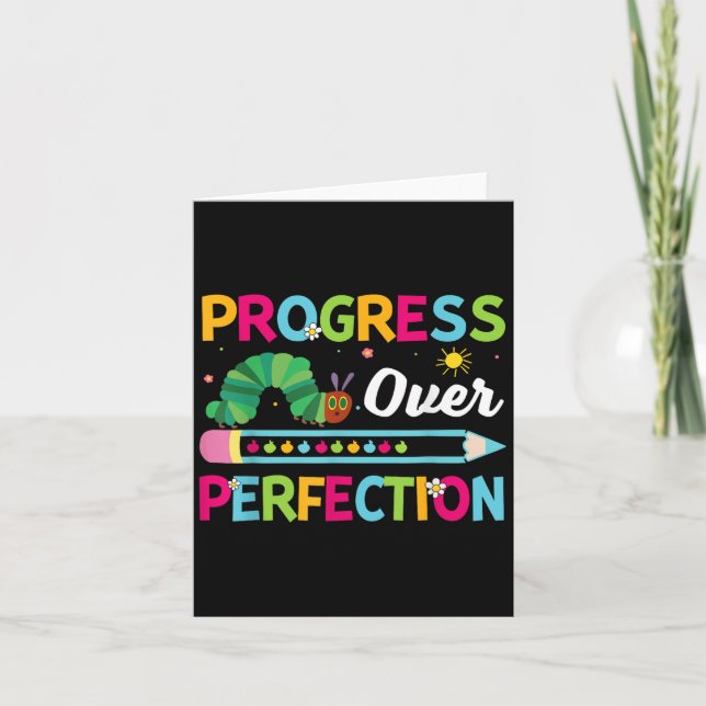 Carte Progrès Motivationnel Plutôt que Perfection Retour (Devant)