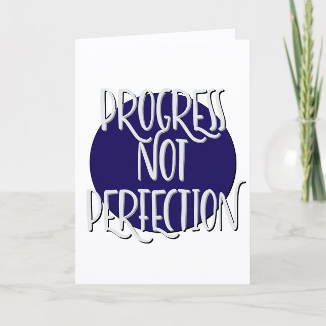 Carte Progrès Pas Perfection 12 Étapes Citation Annivers (Devant)