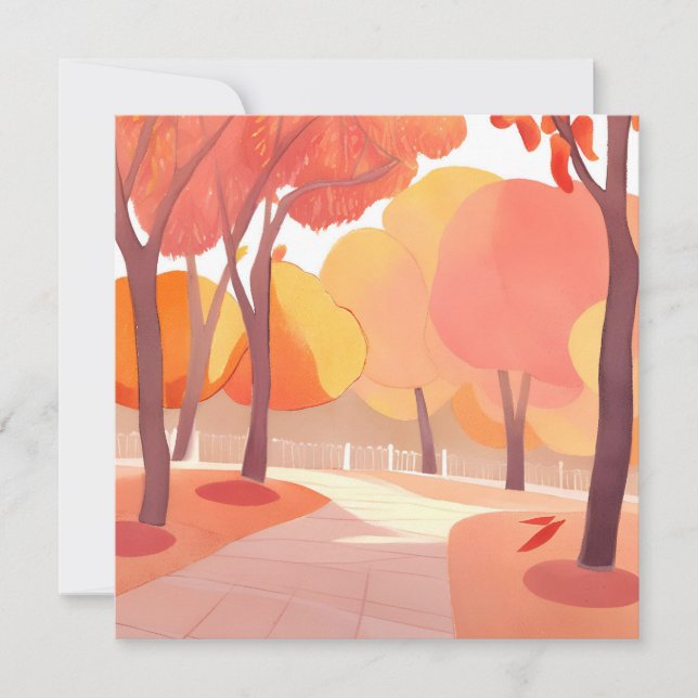Carte Promenade d'automne | Aquarelle abstraite (Devant)