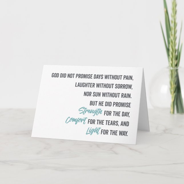 Carte Promesse de force confort et lumière (Devant)