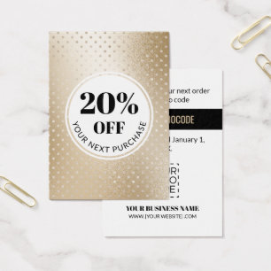 Carte Promo Code Gold Polka Dot