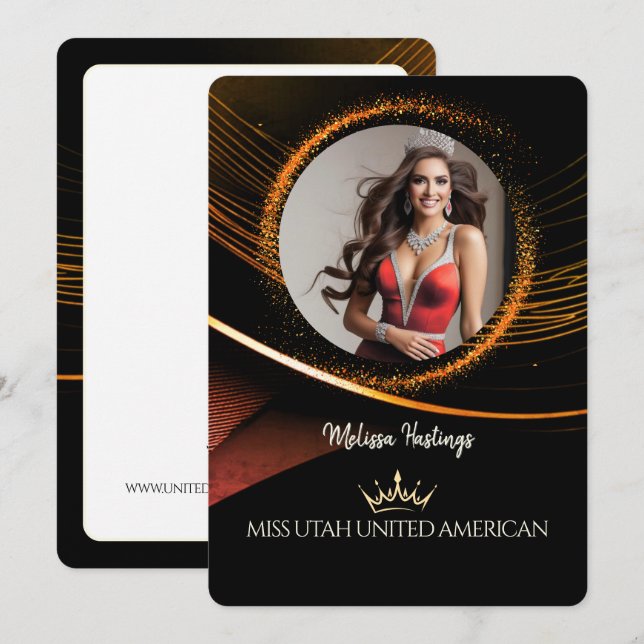 Carte promo de concours de beauté Sunset Dust Prem (Devant / Derrière)