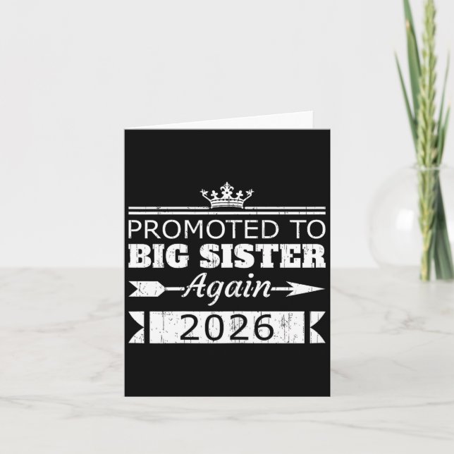 Carte Promoted To Big Sister Again 2026 Big Sis Reveal  (Devant)