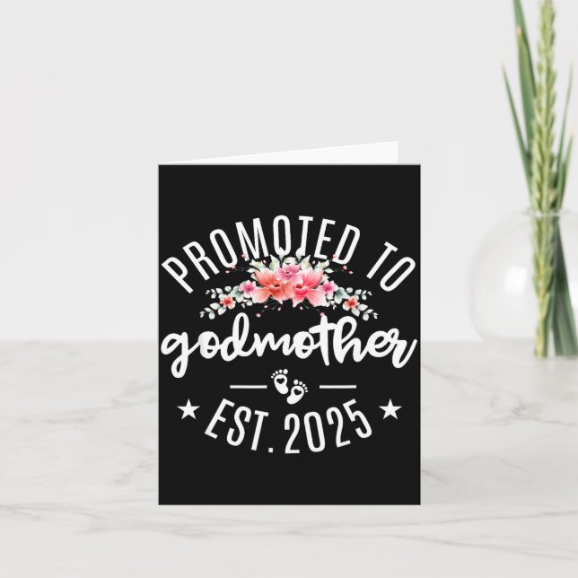 Carte Promoted To Godmother 2025 Flower First Time New G (Devant)