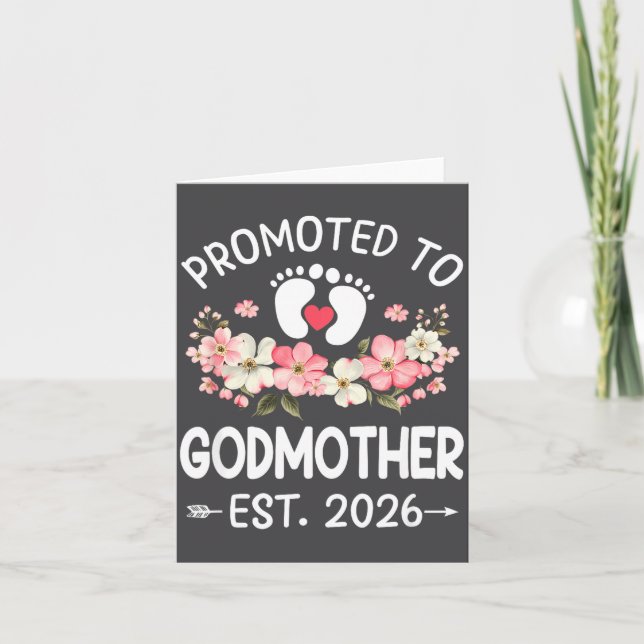 Carte Promoted To Godmother 2026 First Time Floral New G (Devant)