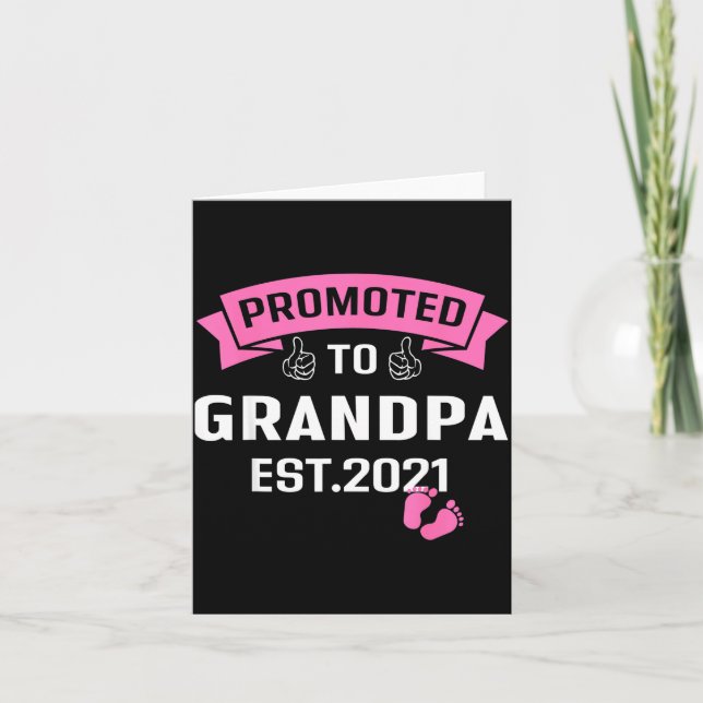Carte Promoted To Grandpa Est 2021 Funny New Grandfather (Devant)