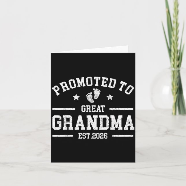 Carte Promoted To Great Grandma Est. 2026 Baby Announcem (Devant)