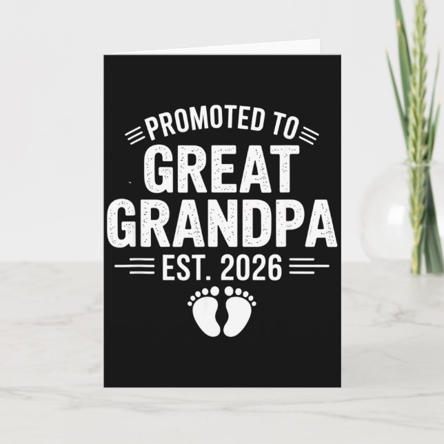 Carte Promoted To Great Grandpa Est. 2026 Funny Soon To  (Devant)