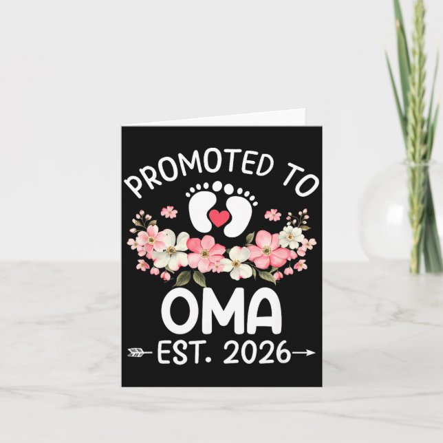Carte Promoted To Oma 2026 First Time Floral New Oma  (Devant)