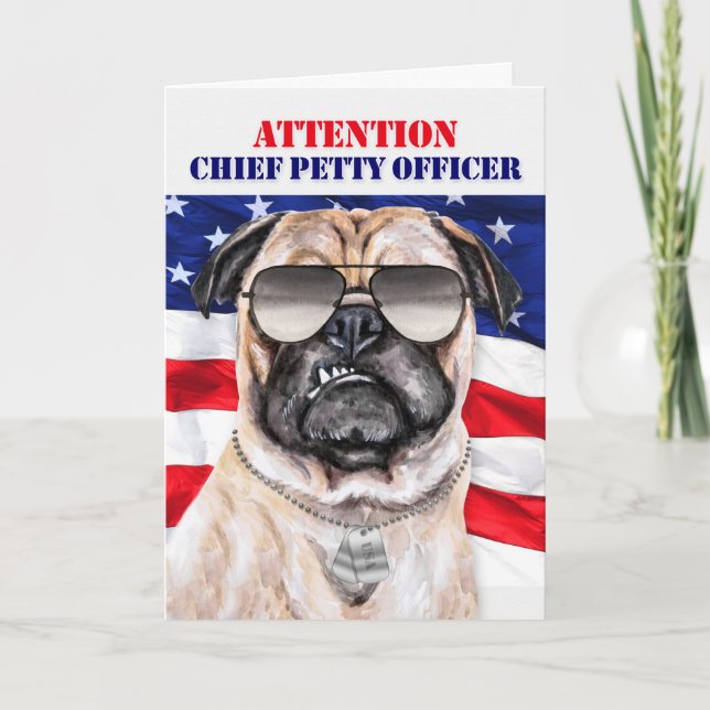 Carte Promotion au premier maître Carlin militaire Chien (Devant)
