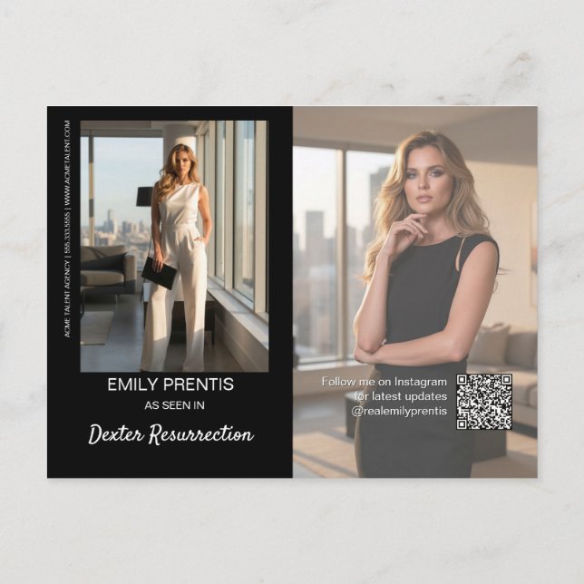 Carte promotionnelle d'acteur | Carte postale comp (Dos)