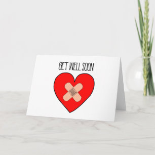 Carte Prompt rétablissement - cœur avec pansements