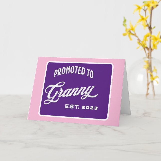 Carte Promu À Granny Est. 2023 Pour Nouvelle Grand-Mère (Fleur jaune)