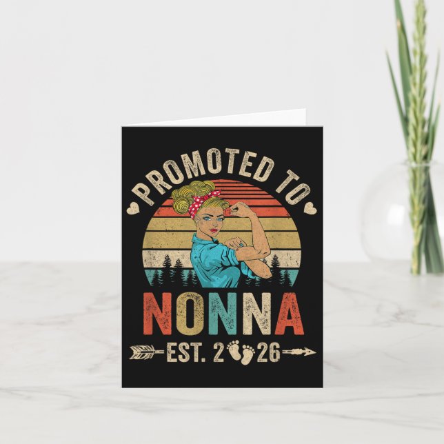 Carte Promu À Nonna Est 2026 Retro Première Nonna (Devant)