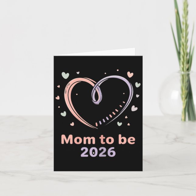 Carte Promue future maman prévue pour 2026 Nouveau-né bé (Devant)