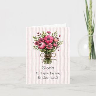 Carte Proposition de demoiselle d'honneur Posies Caprice