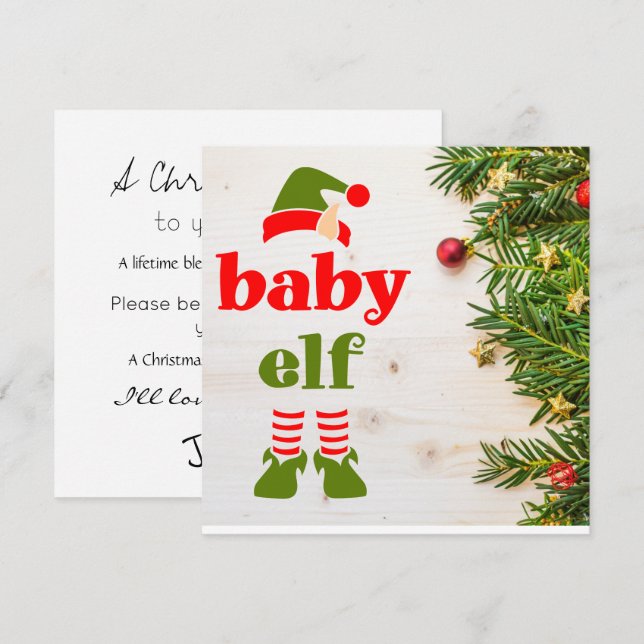 Carte Proposition de Marraine de Noël Petit Lutin (Devant / Derrière)