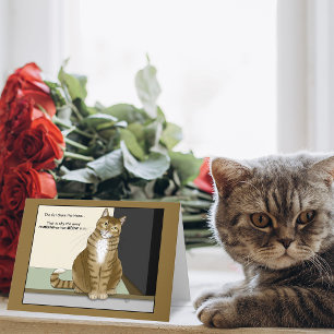 Carte Propriétaire Chat Tigré Orange Drôle de Chat