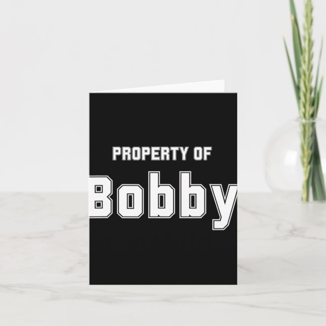 Carte Propriété De Bobby Funny Cadeaux Bachelorette Pour (Devant)