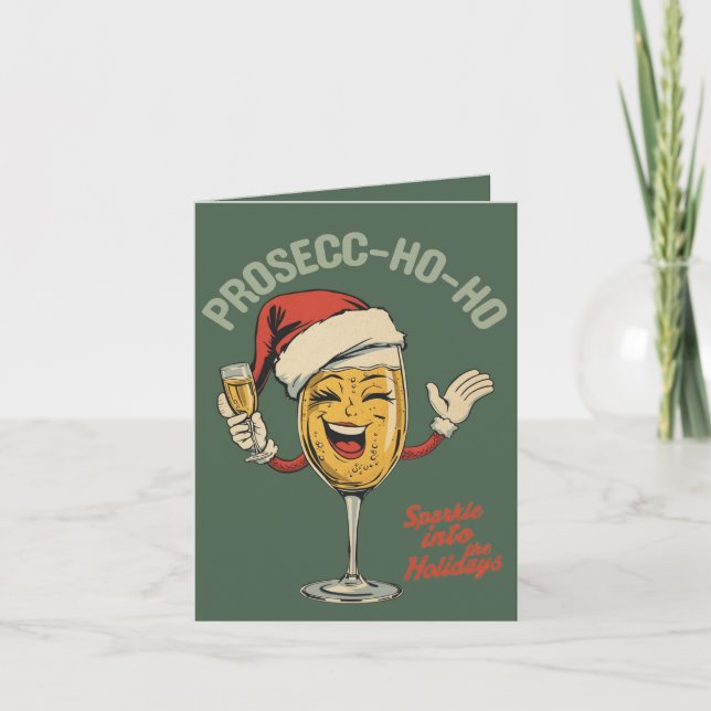 Carte Prosecc-ho-ho – Funny Christmas Prosecco Pun  (Devant)
