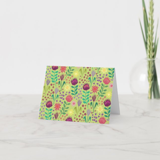 Carte Protea Floral Block Imprimer Millefleur anniversai (Devant)