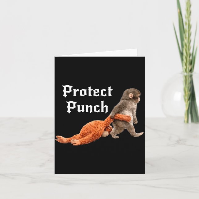 Carte Protéger le bébé singe coup de poing  (Devant)