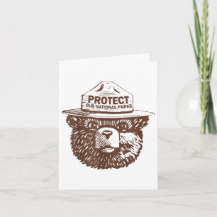 Carte Protéger nos parcs Ours Graphic Parc national Funn