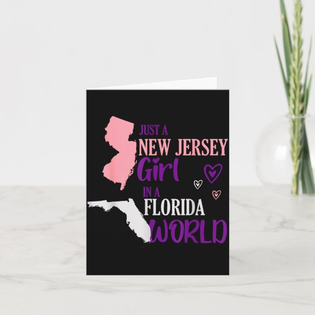 Carte Proud Girl Design Just A New Jersey Girl In A Flor (Devant)