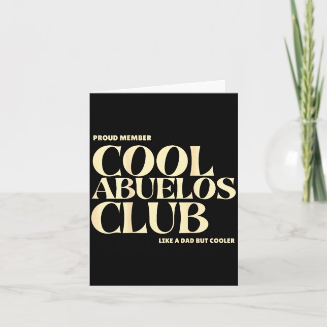 Carte Proud Member Cool Abuelos Club Like A Dad But Cool (Devant)