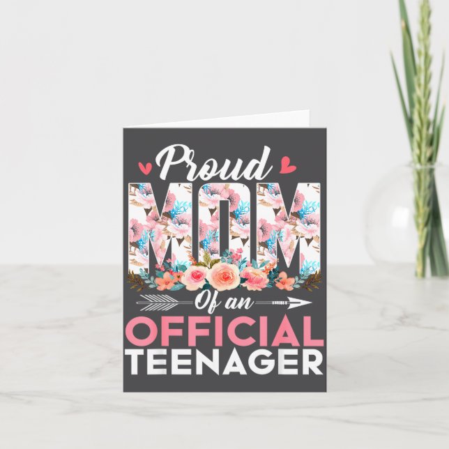 Carte Proud Mom Of Teenager 13th Birthday Gift Girls Tee (Devant)