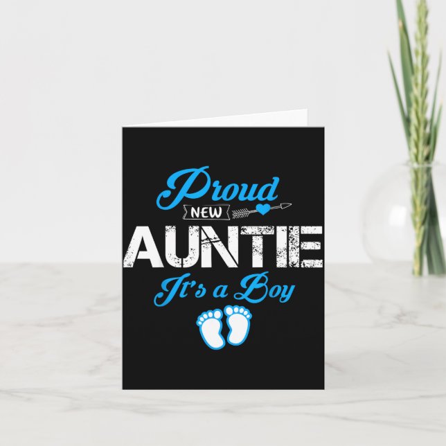 Carte Proud New Auntie It's A Boy Gender Reveal Funny Fa (Devant)