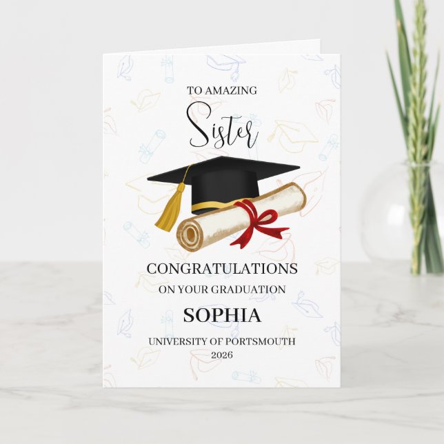 Carte Proud Sister Graduation Personalized (Devant)
