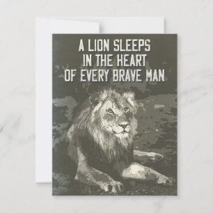 Carte Proverbe inspiré de LION vintage de style