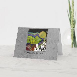 Carte Proverbes 16 : 6-7 illustré en braille