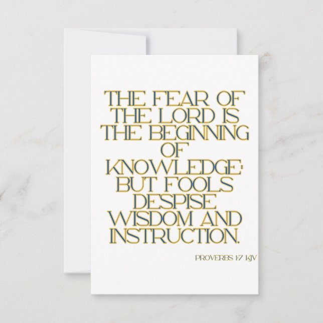 Carte Proverbes 1:7 KJV Bible Écriture Salutation (Devant)