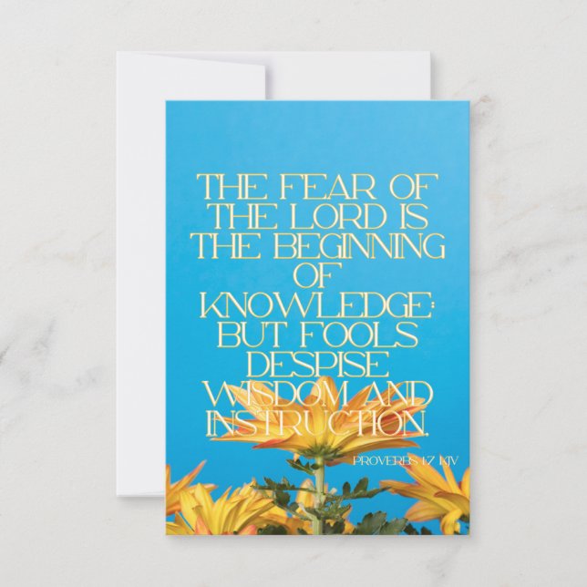 Carte Proverbes 1:7 KJV Bible Scripture Pic Grey (Devant)