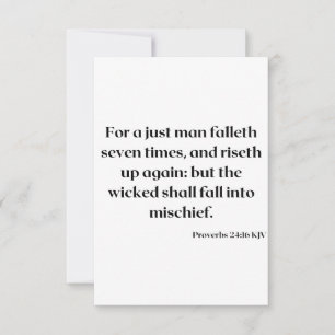 Carte Proverbes 24:16 KJV Bible Écriture Salutation