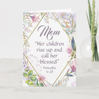 Carte Proverbes 31:28 Bible Verse Christian Mothers Day