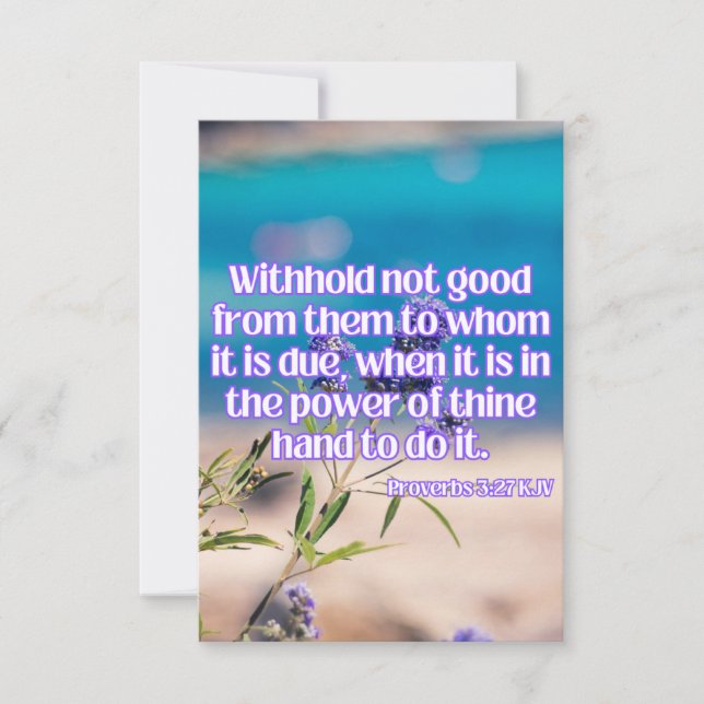 Carte Proverbes 3:27 KJV Bible Écriture Pic Salutation (Devant)