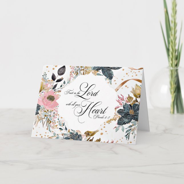 Carte Proverbes 3:5-6 Confiance dans le Seigneur Bible V (Devant)