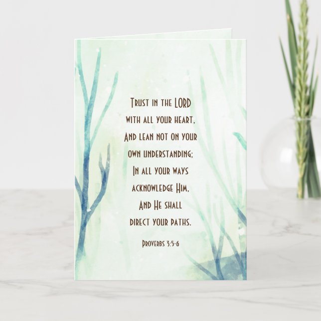 Carte Proverbes 3:5-6 Faites confiance au Seigneur avec  (Devant)