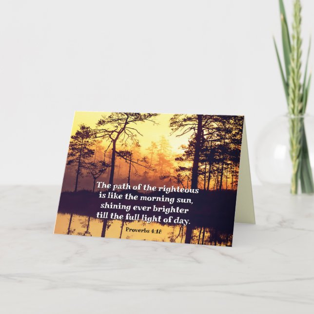 Carte Proverbes 4:18 Sentier de la Bible vertueuse Verse (Devant)