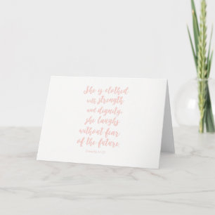 Carte Proverbs 31:25 Notecard; blanc