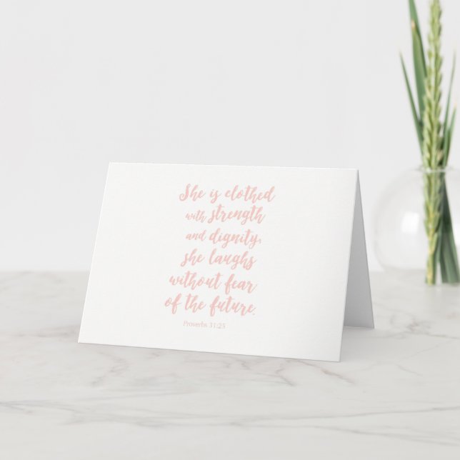 Carte Proverbs 31:25 Notecard; blanc (Devant)