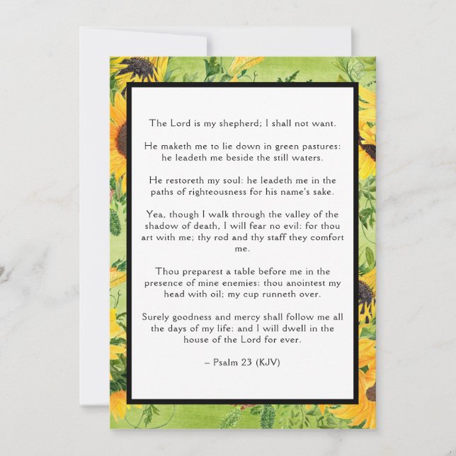 Carte Psalm 23 Lord est Shepherd Flat Greeting Card (Devant)