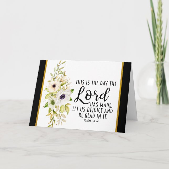 Carte Psaume 118:24 C'est le jour où le Seigneur a fait (Devant)