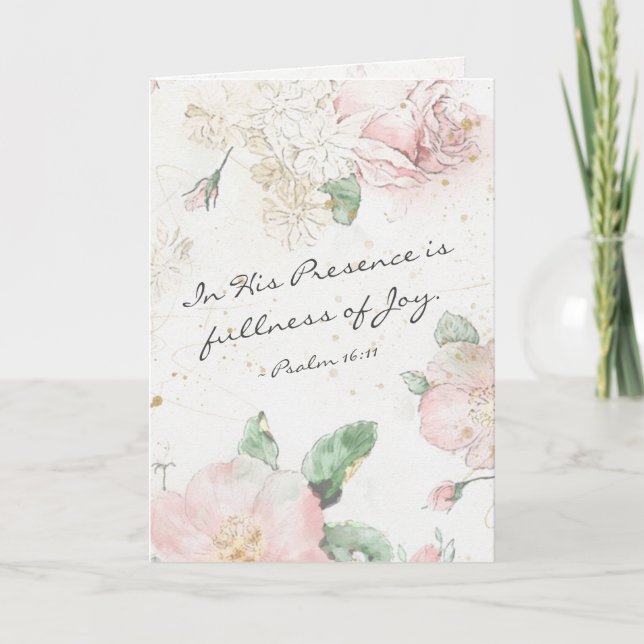 Carte Psaume 16:11 En sa présence est pleine de joie (Devant)