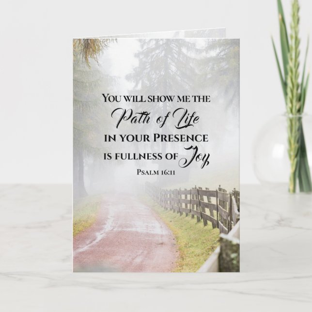 Carte Psaume 16:11 Vous me montrerez le chemin de la vie (Devant)