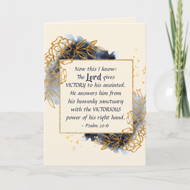Carte Psaume 20:6 L'Éternel donne VICTOIRE à Son Oint (Devant)