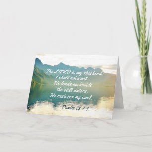 Carte Psaume 23 1-3 Il me conduit à côté des eaux tranqu
